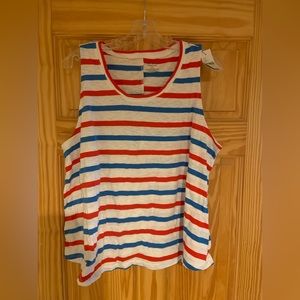 Lane Bryant Women’s Red White and Blue Striped Tank Top